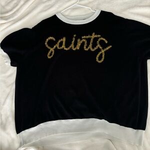 Queen of Sparkles Short Sleeve Saints Sweater
